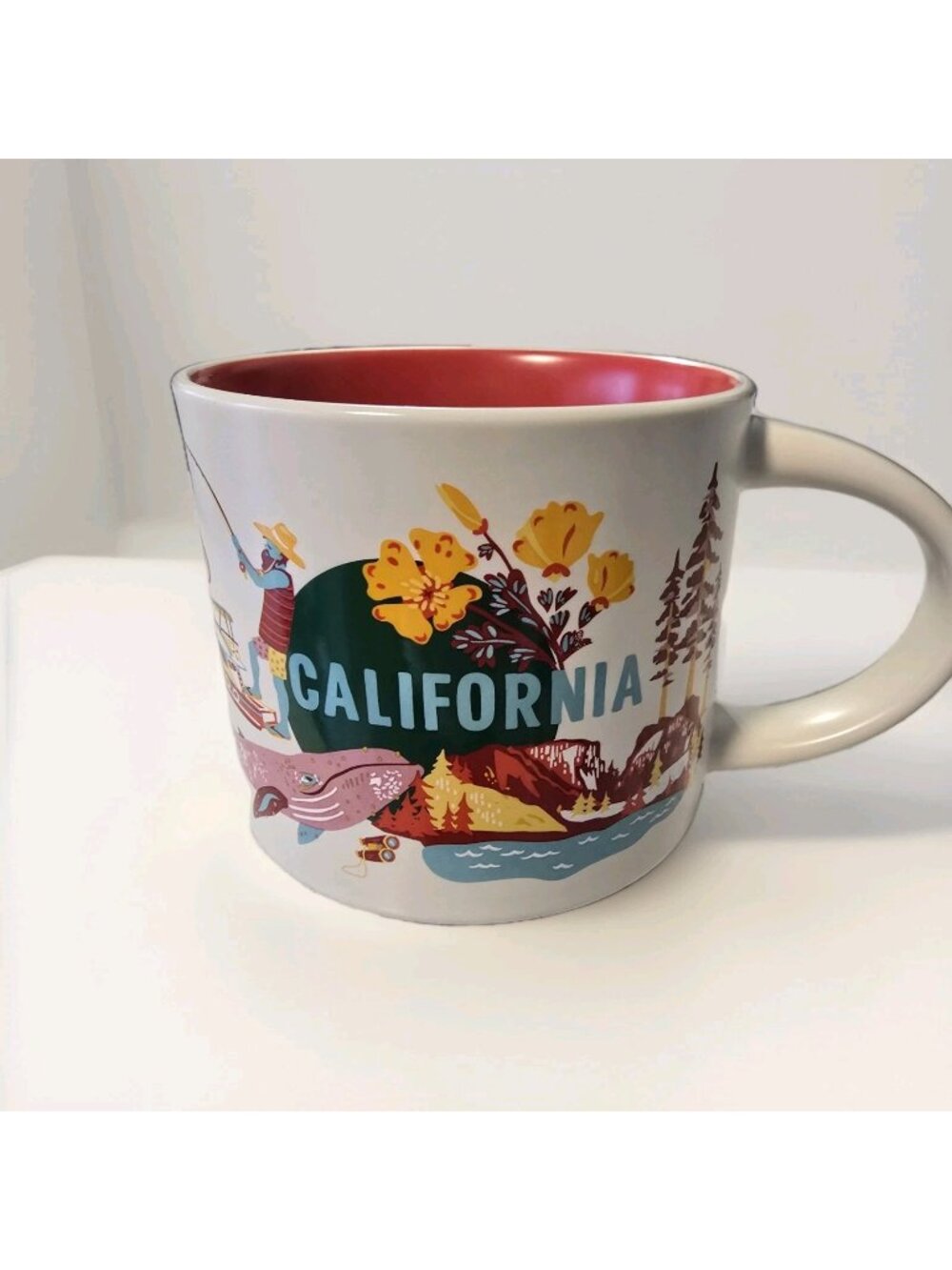 Starbucks Discovery Series California Coffee Mug 2024 Pink Red Aqua Green 14 Oz